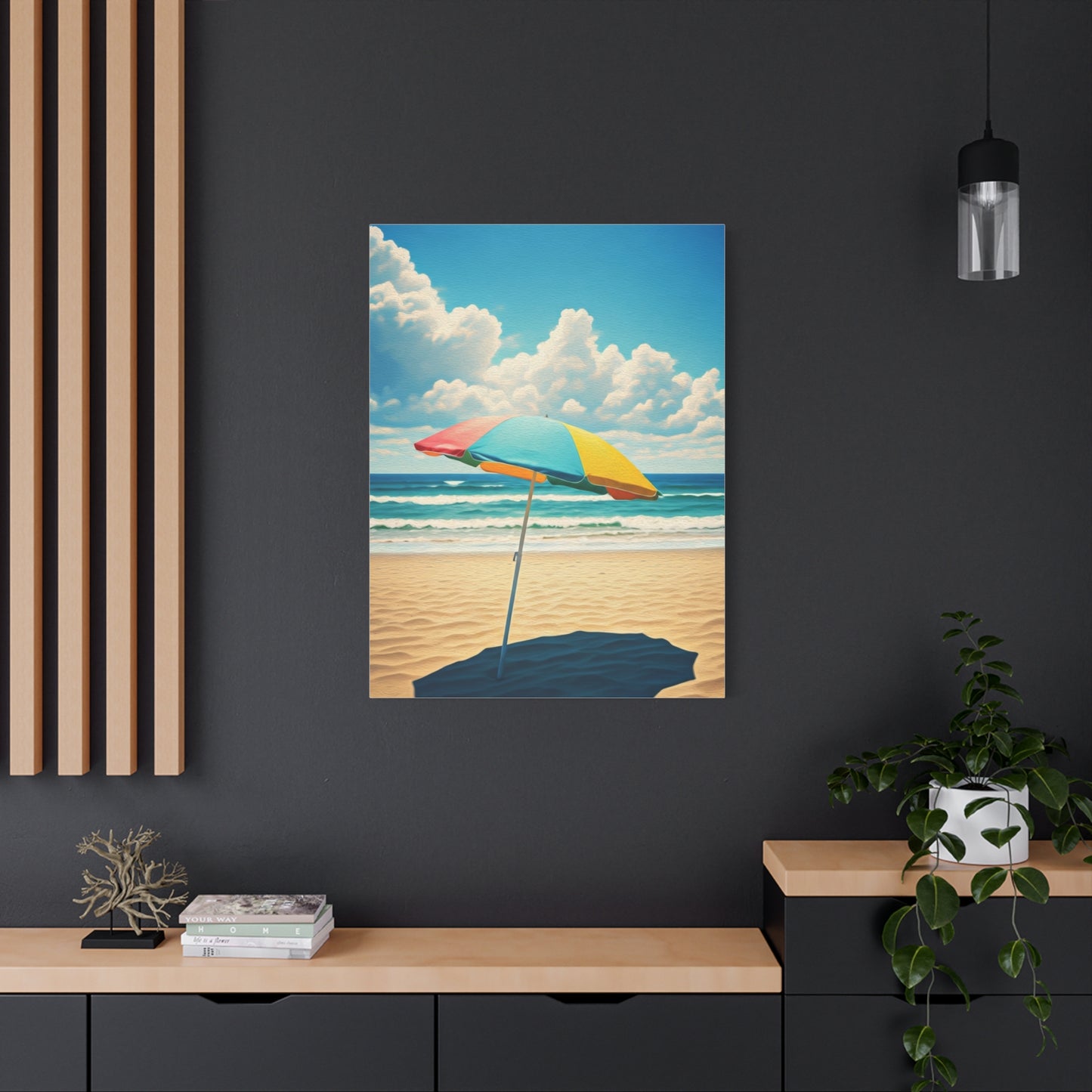 Summer Umbrella by the Shore Wall Art & Canvas Prints