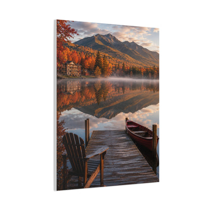 Adirondack Mirror Lake Autumn Wall Art & Canvas Print