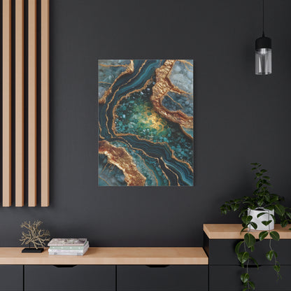 Emerald Gold Geode Abstract Wall Art & Canvas Print