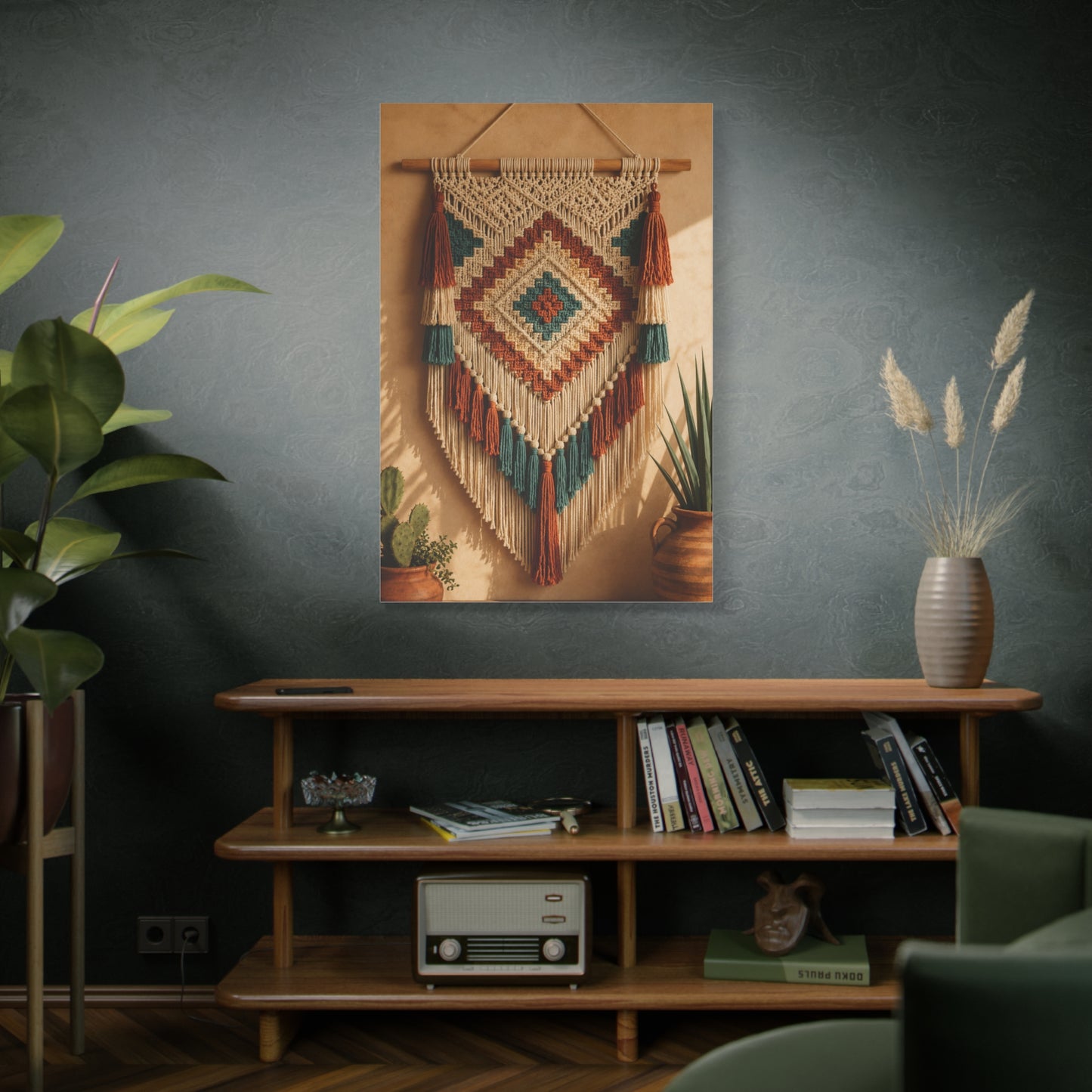 Southwestern Macrame Textile Wall Art & Canvas Print
