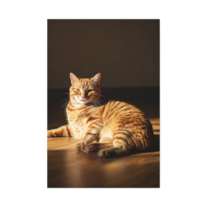 Sunlit Feline Serenity Wall Art & Canvas Print
