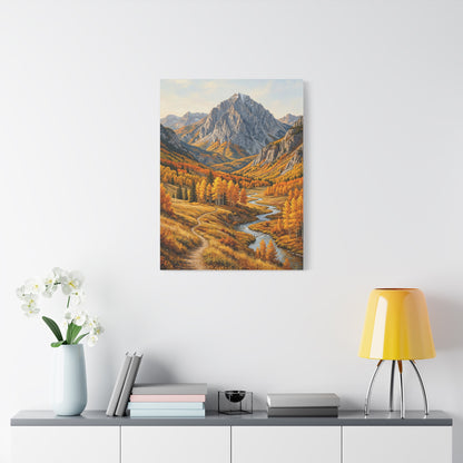 Autumn Aspen River Valley Wall Art & Canvas Print
