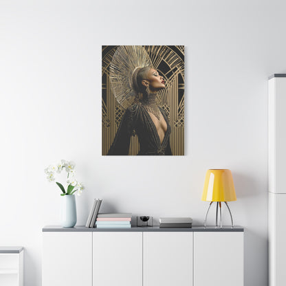 Art Deco Gold Muse Portrait Wall Art & Canvas Print