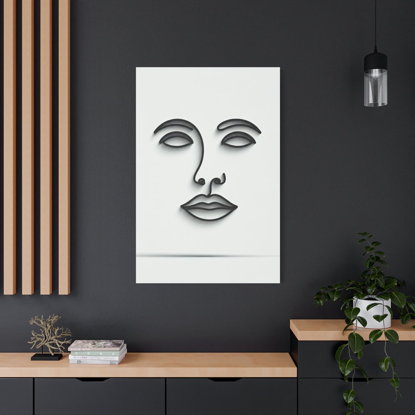 Silent Lines Minimal Face Wall Art & Canvas Print