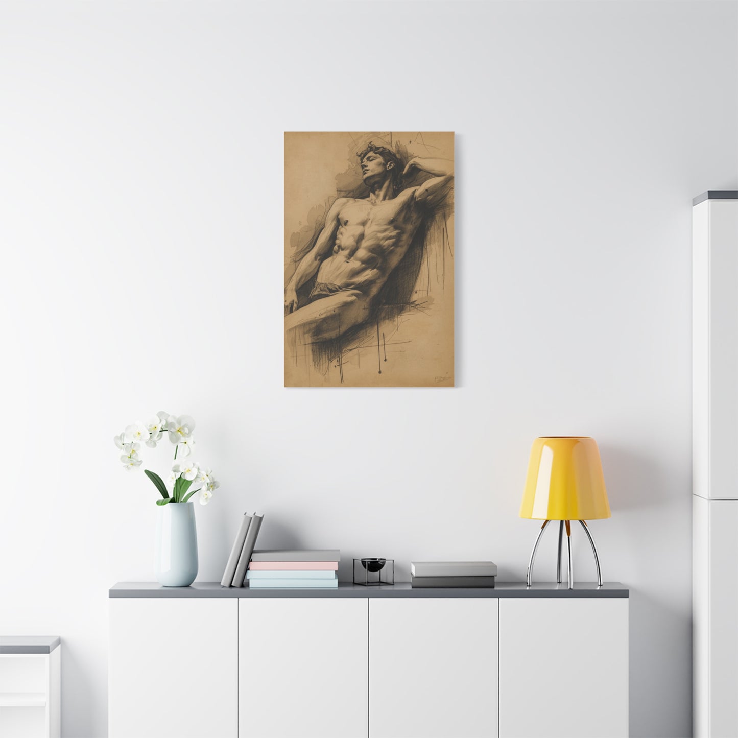 Charcoal Expression Male Study Wall Art & Canvas Print