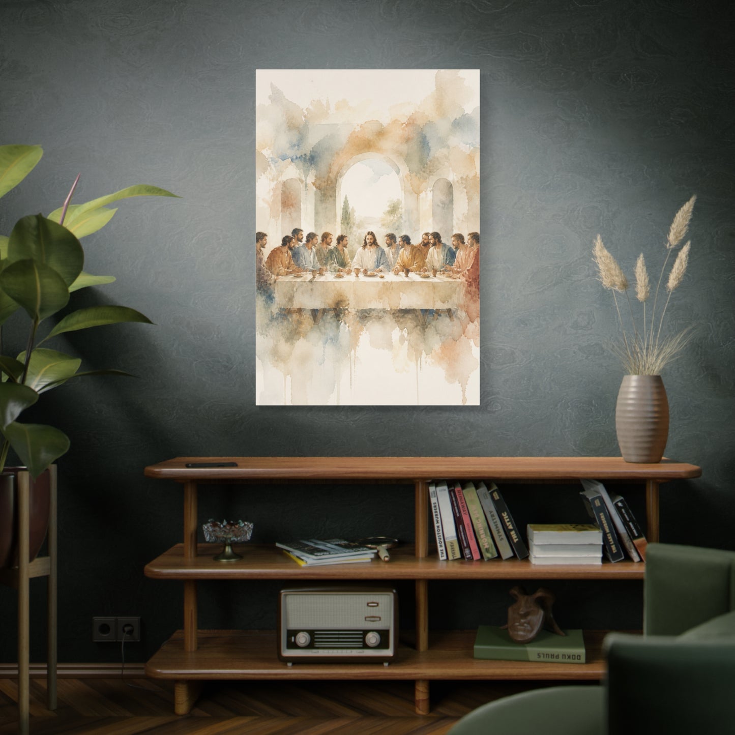 Soft Watercolor Last Supper Composition Wall Art & Canvas Print