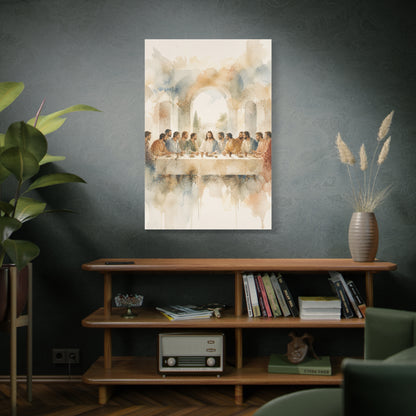 Soft Watercolor Last Supper Composition Wall Art & Canvas Print