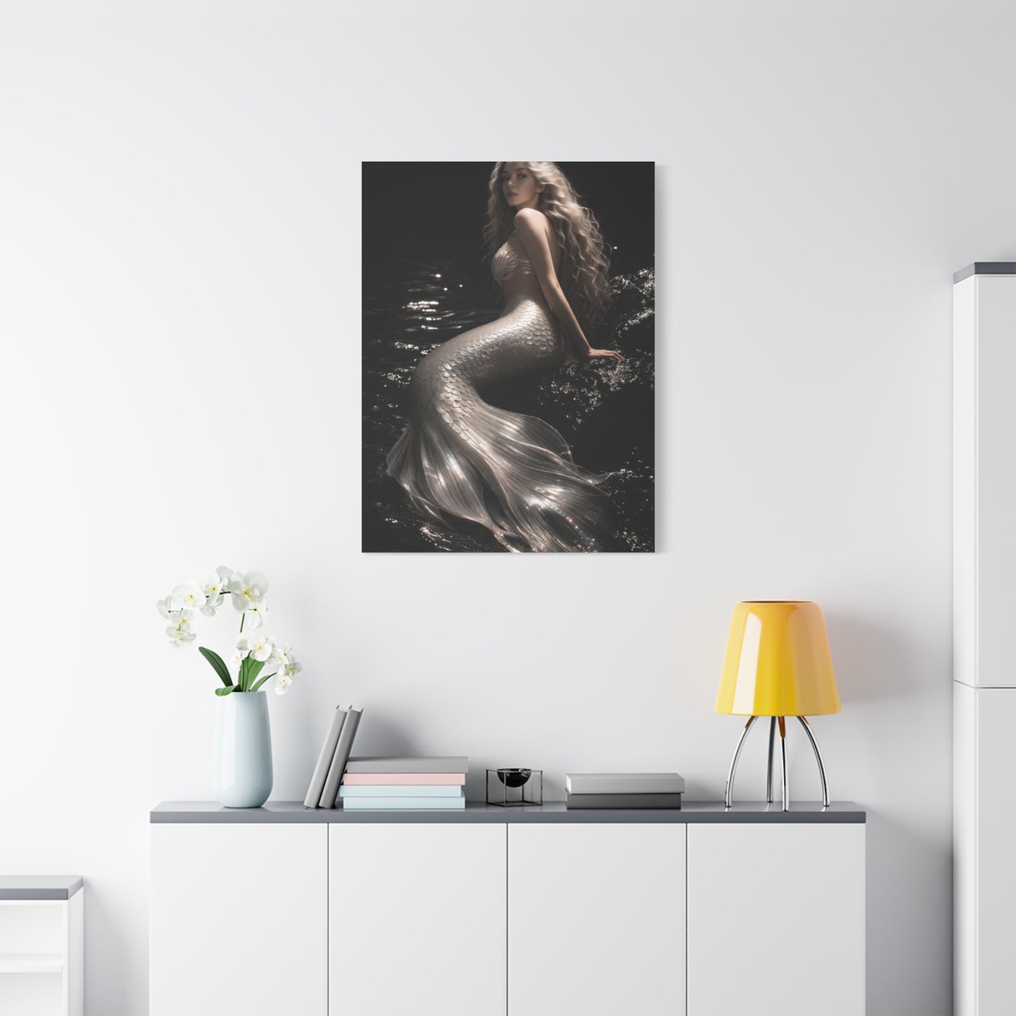 Pearl Ivory Mermaid Portrait Wall Art & Canvas Print