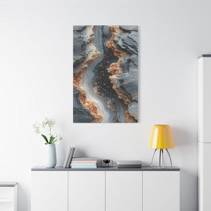Silver Geode Mineral Abstract Wall Art & Canvas Print