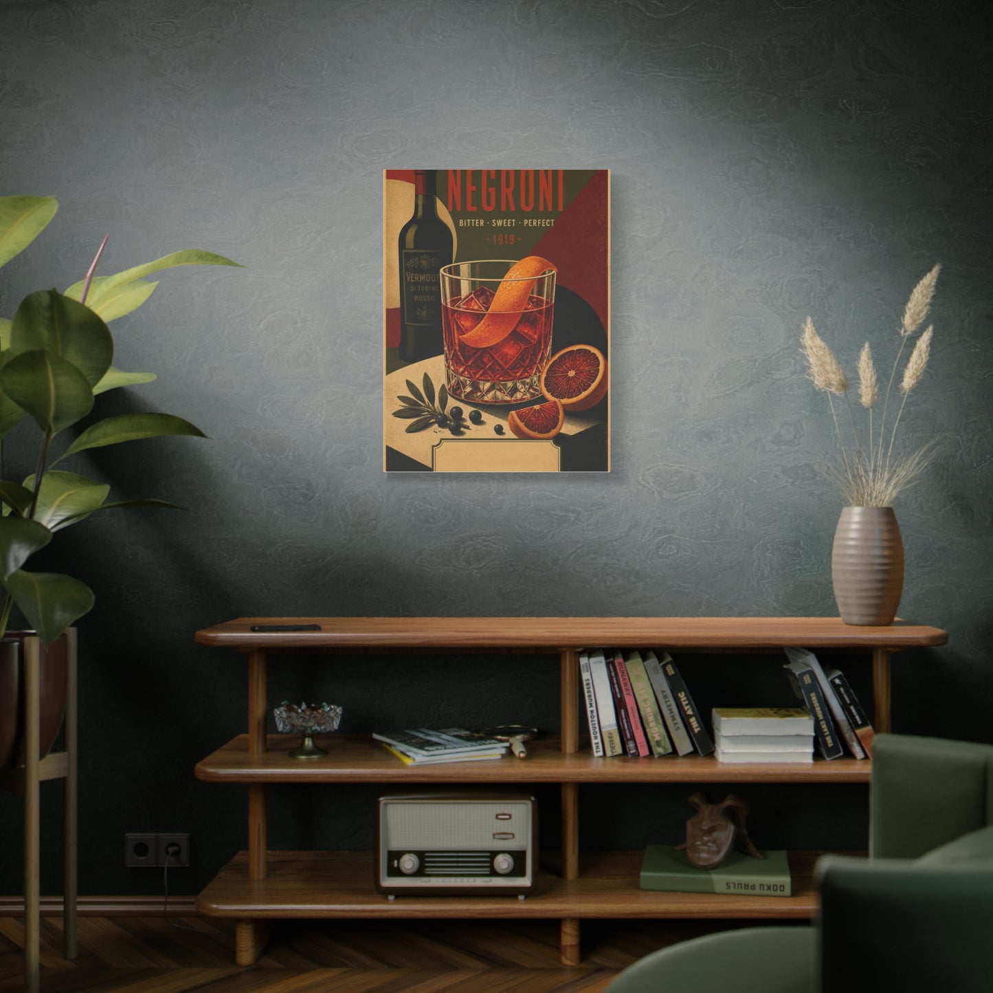 Vintage Negroni Cocktail Poster Wall Art & Canvas Print
