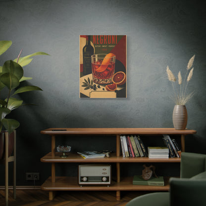 Vintage Negroni Cocktail Poster Wall Art & Canvas Print