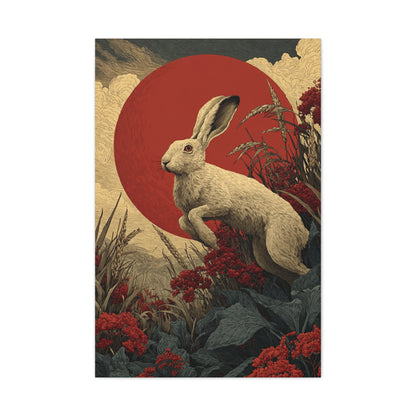 Harvest Moon Folk Hare Wall Art & Canvas Print