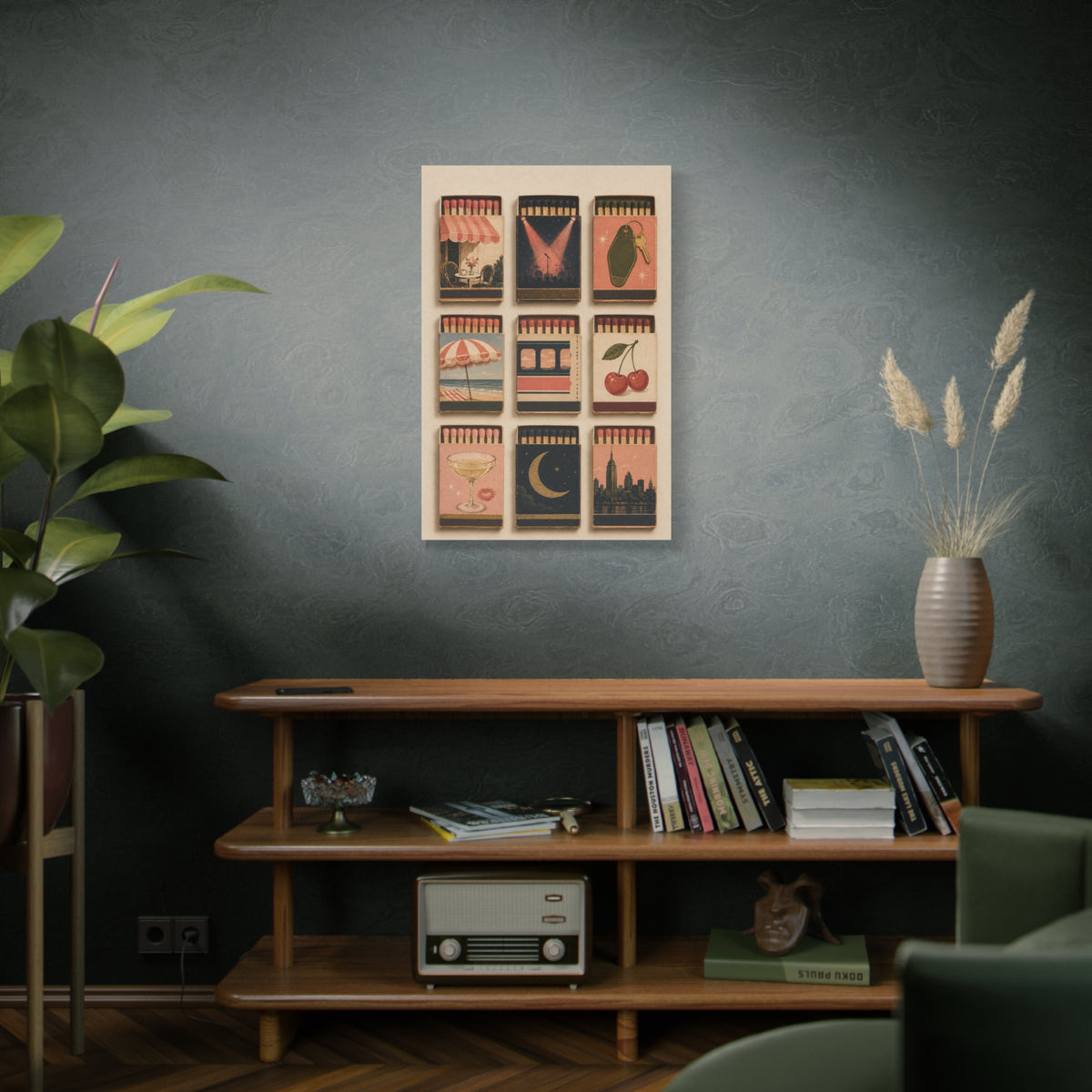 Retro Matchbox Romance Display Wall Art & Canvas Print