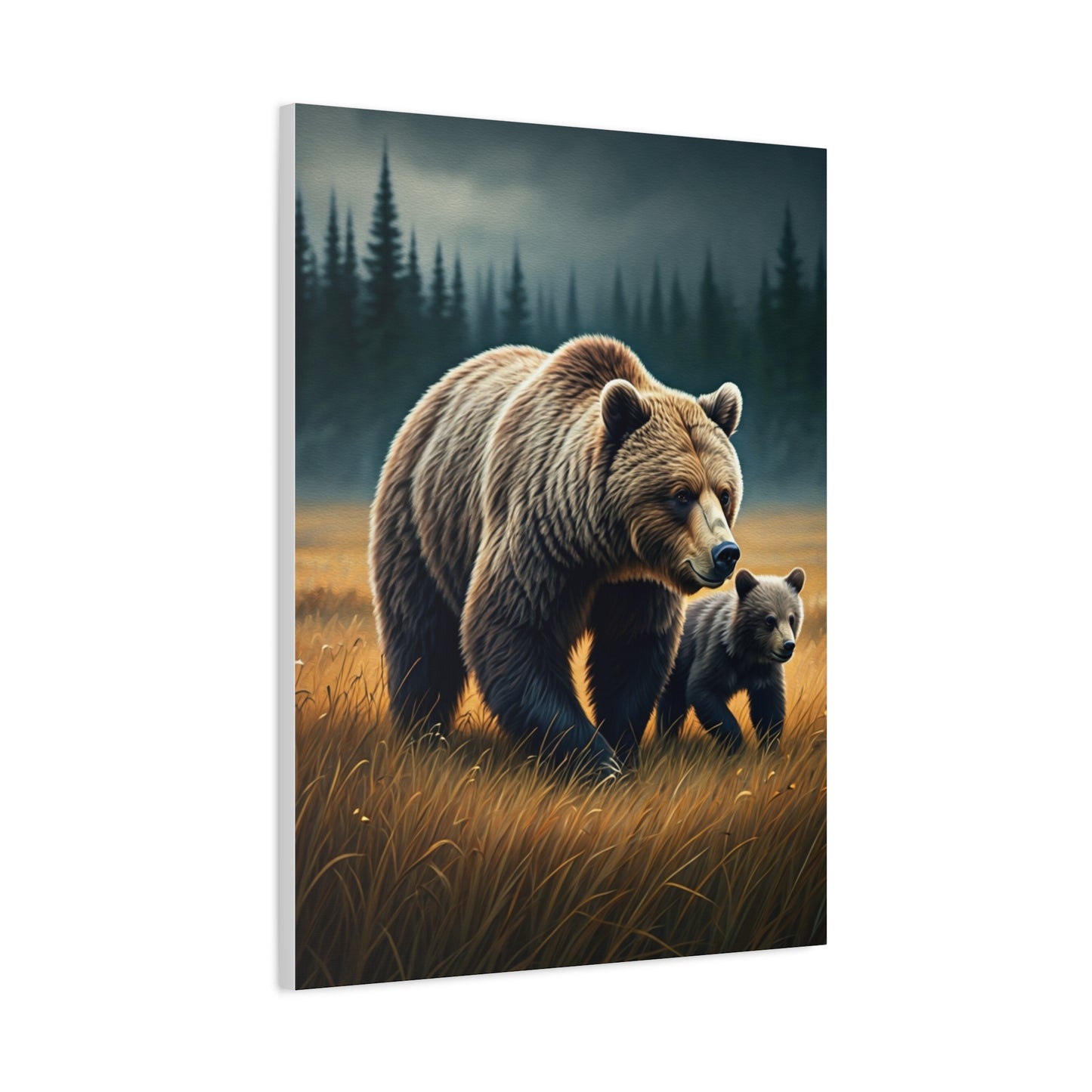 Mother and Cub Golden Meadow Wall Art & Canvas Prints
