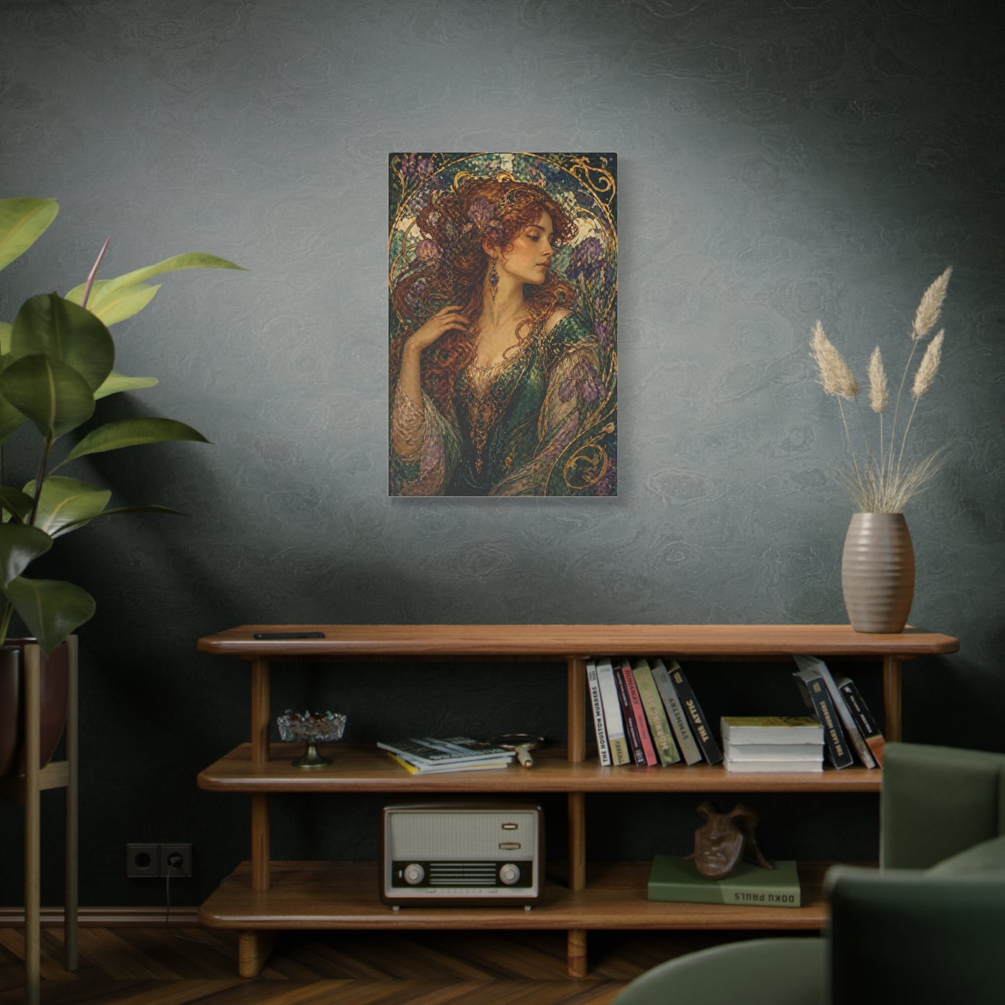 Art Nouveau Woman Ornamental Portrait Wall Art & Canvas Print