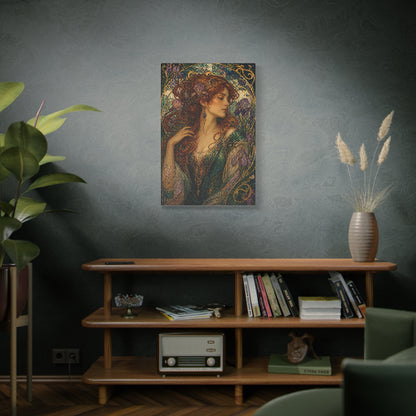 Art Nouveau Woman Ornamental Portrait Wall Art & Canvas Print