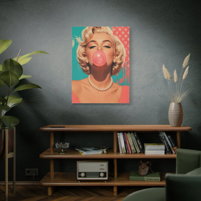 Retro Pop Glam Bubble Portrait Wall Art & Canvas Print