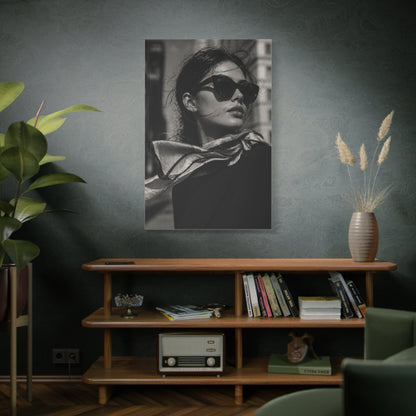 High-Fashion Sunglasses Portrait Wall Art & Canvas Print