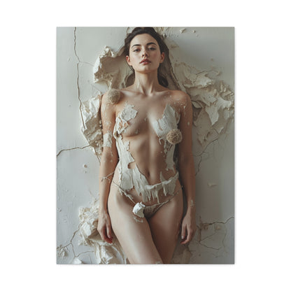 Textured Plaster Figure Composition Wall Art & Canvas Print