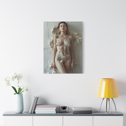 Textured Plaster Figure Composition Wall Art & Canvas Print