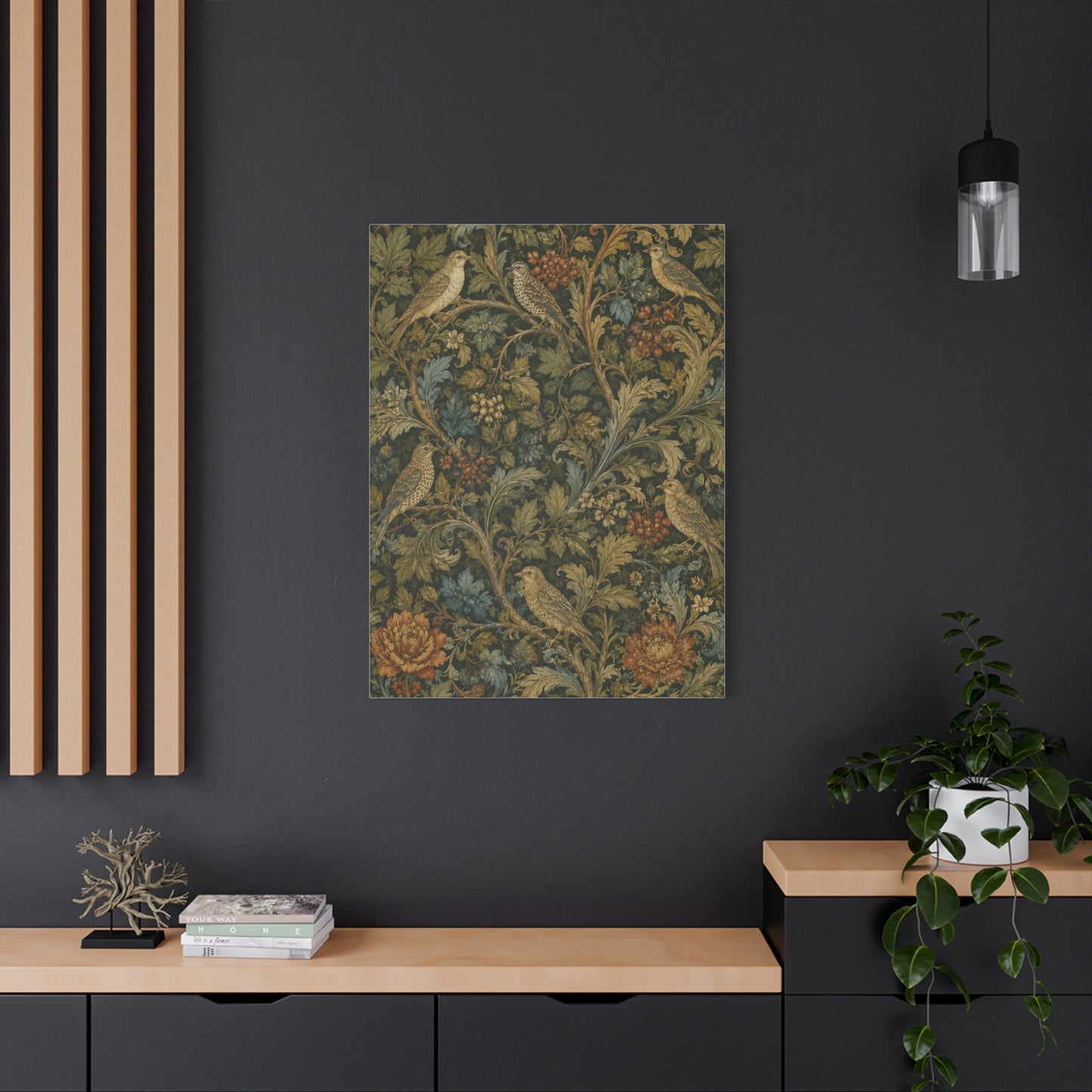 Matthew 6:26 Heritage Botanical Scripture Wall Art & Canvas Print