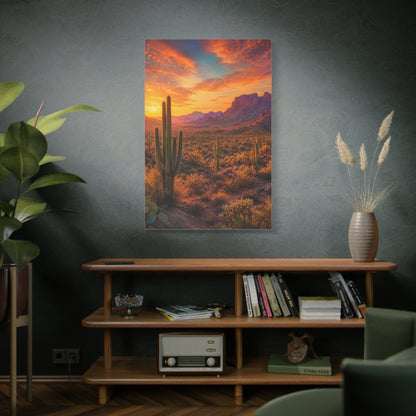 Golden Hour Saguaro Desert Southwest Wall Art & Canvas Print
