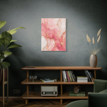 Pink and Gold Marble Flow Wall Art & Canvas Print