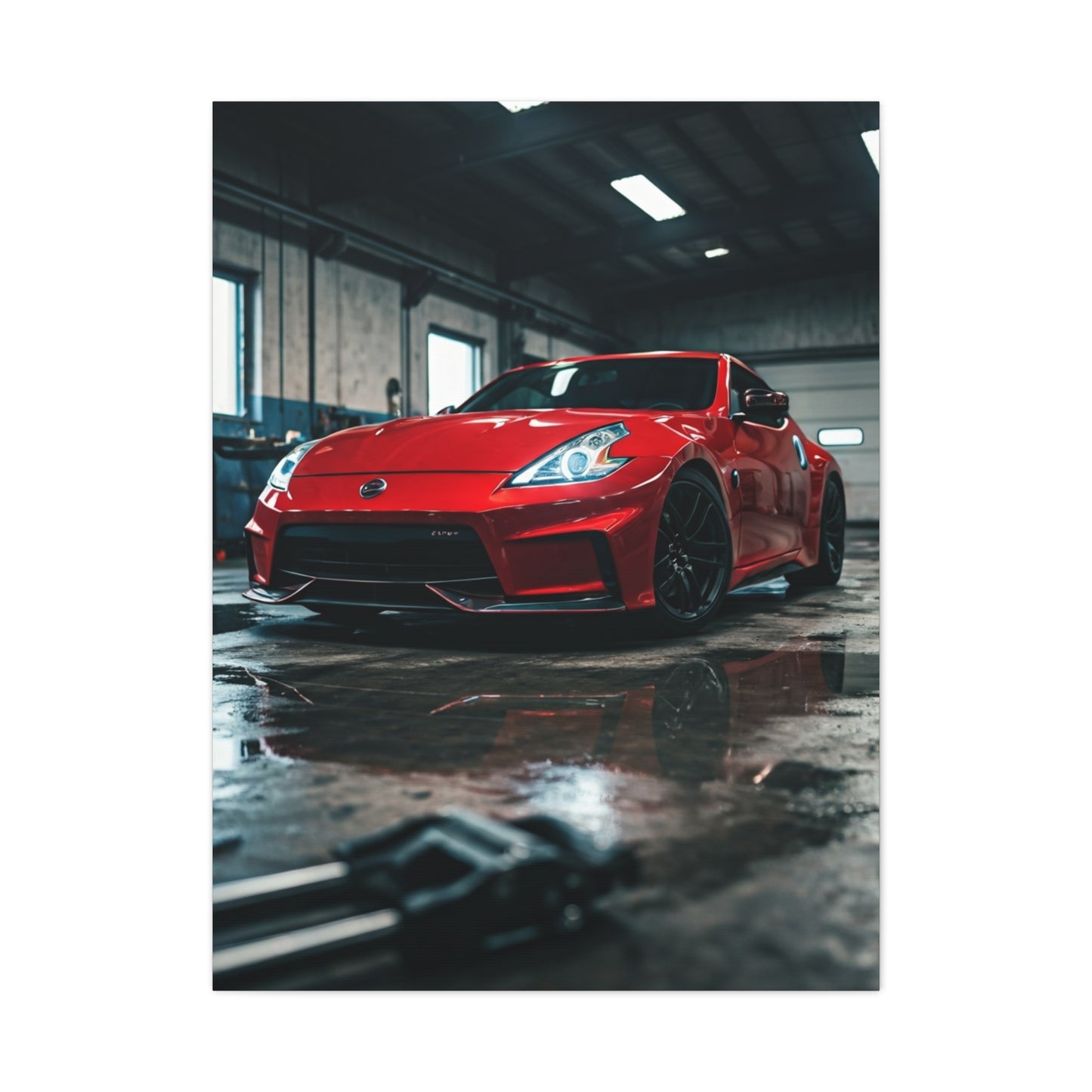 Nissan 370Z Underground Mechanic Garage Wall Art & Canvas Prints