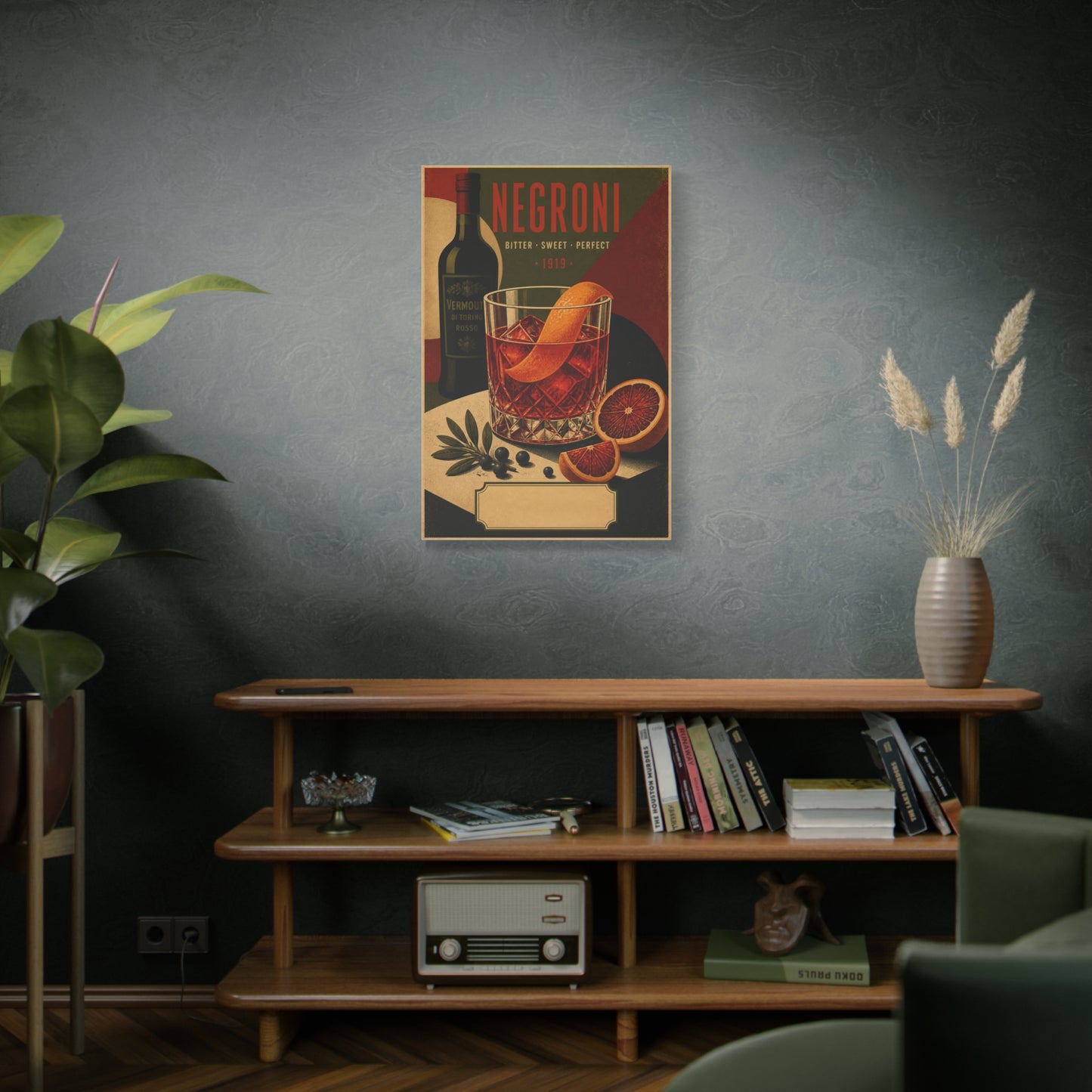 Vintage Negroni Cocktail Poster Wall Art & Canvas Print