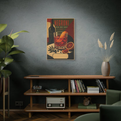 Vintage Negroni Cocktail Poster Wall Art & Canvas Print