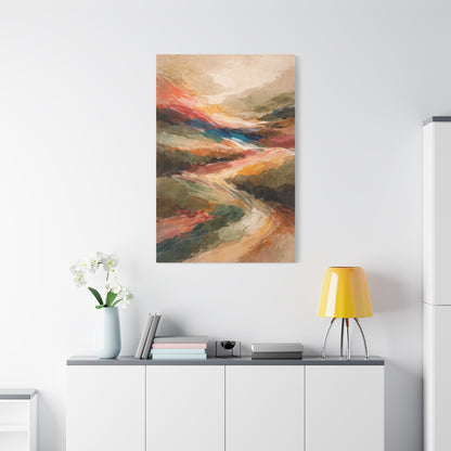 Warm Earthy Wabi-Sabi Abstract Landscape Wall Art & Canvas Print