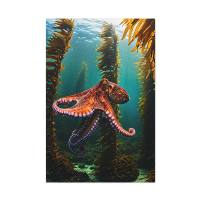 Octopus in Kelp Forest Wall Art & Canvas Prints
