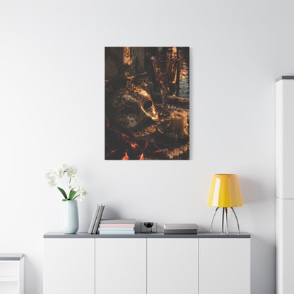 Venetian Mask Candlelight Still Life Wall Art & Canvas Print