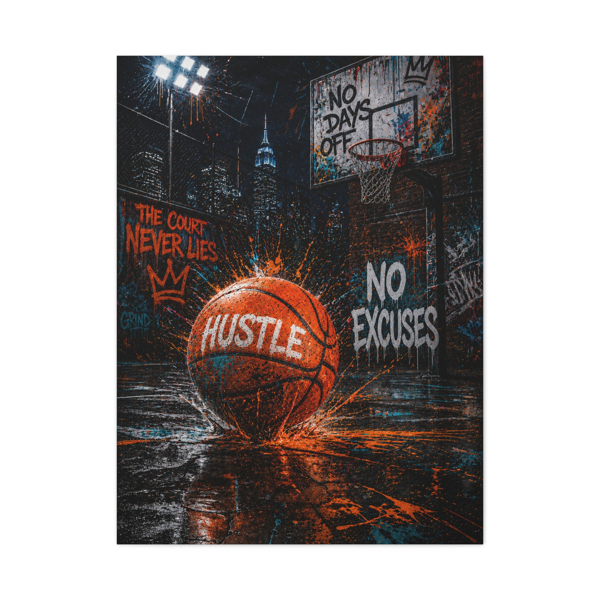 Street Basketball Hustle Graffiti Street Wall Art & Canvas Print