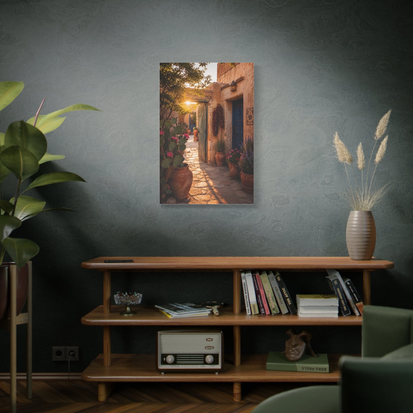 Santa Fe Adobe Courtyard Southwest Wall Art & Canvas Print