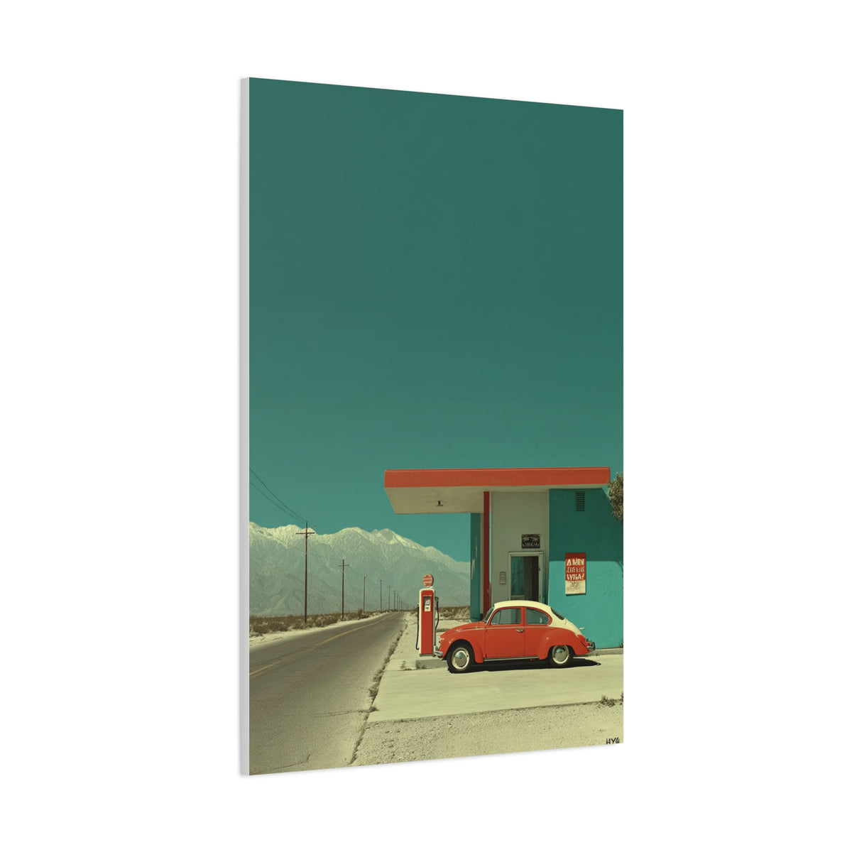 Minimal Desert Station Composition Wall Art & Canvas Print