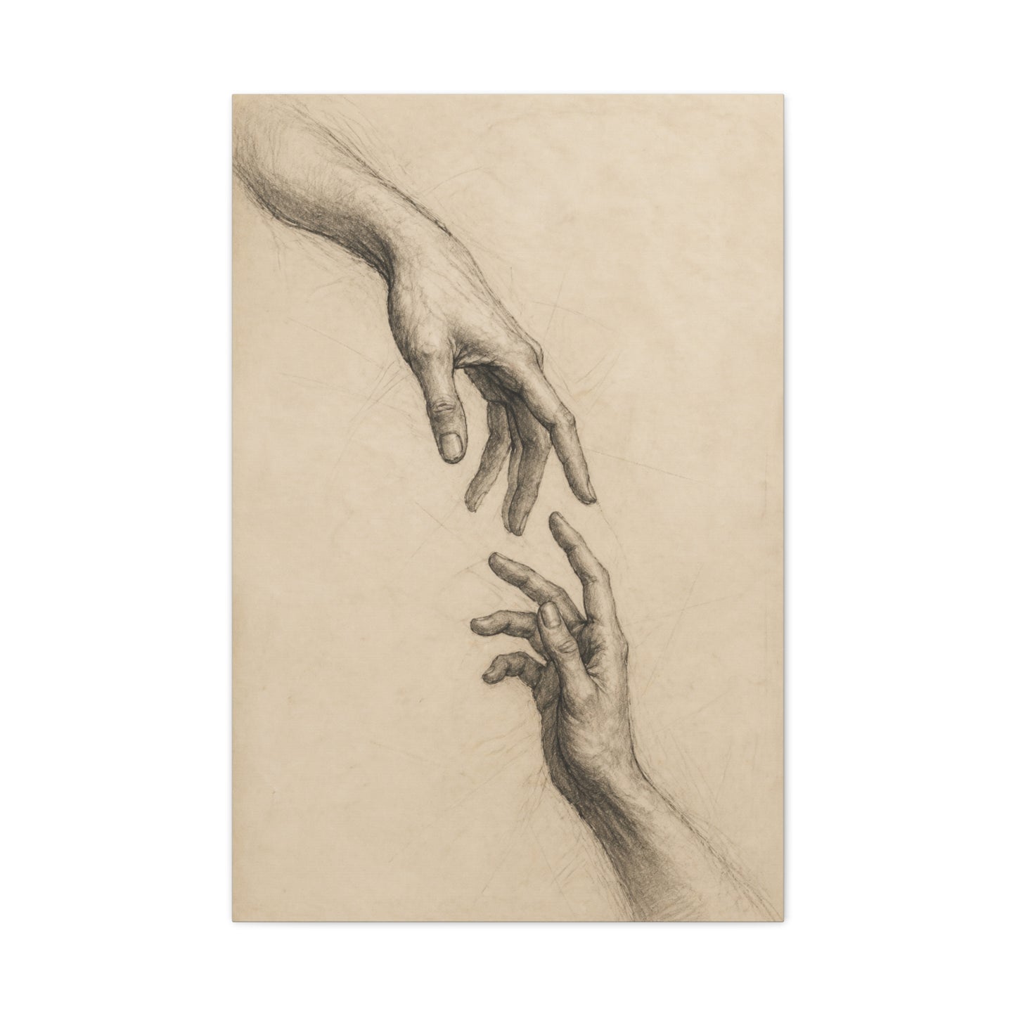 Expressive Hands Charcoal Study Wall Art & Canvas Print