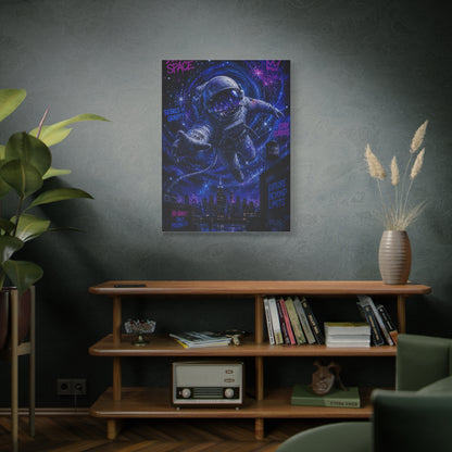 Cosmic Graffiti Astronaut Street Wall Art & Canvas Print