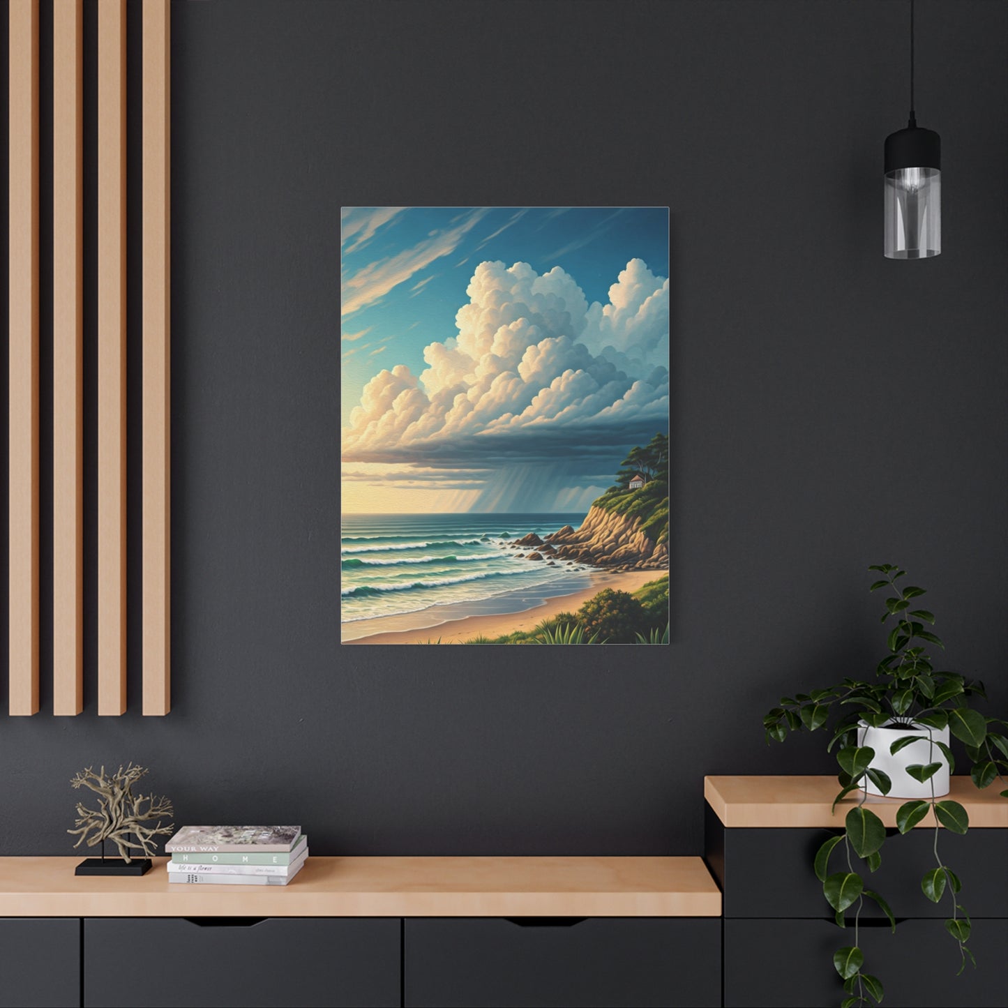 Cloudburst Over Coastal Bay Wall Art & Canvas Prints