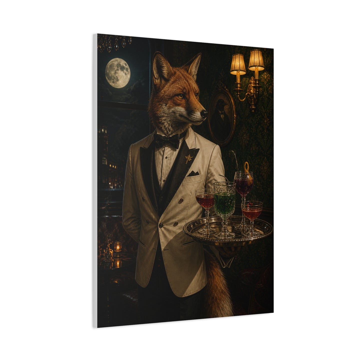 Fox Cocktail Waiter Speakeasy Wall Art & Canvas Print