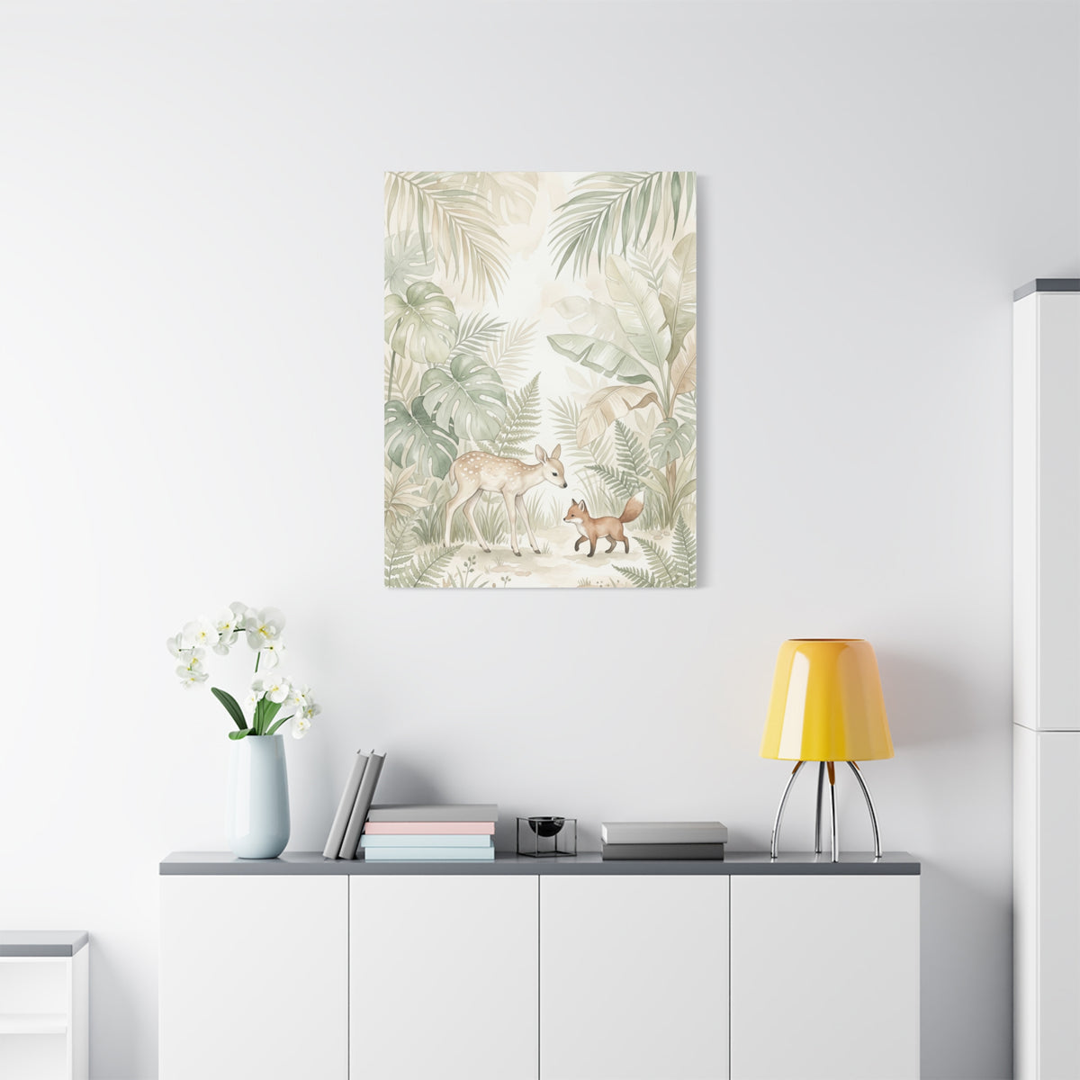 Soft Jungle Nursery Wildlife Tropical Wall Art & Canvas Print