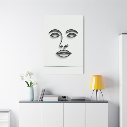Silent Lines Minimal Face Wall Art & Canvas Print