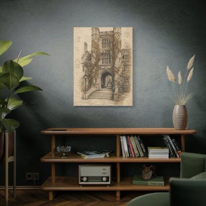 Ivy-Covered Gothic Arch Architectural Study Wall Art & Canvas Print