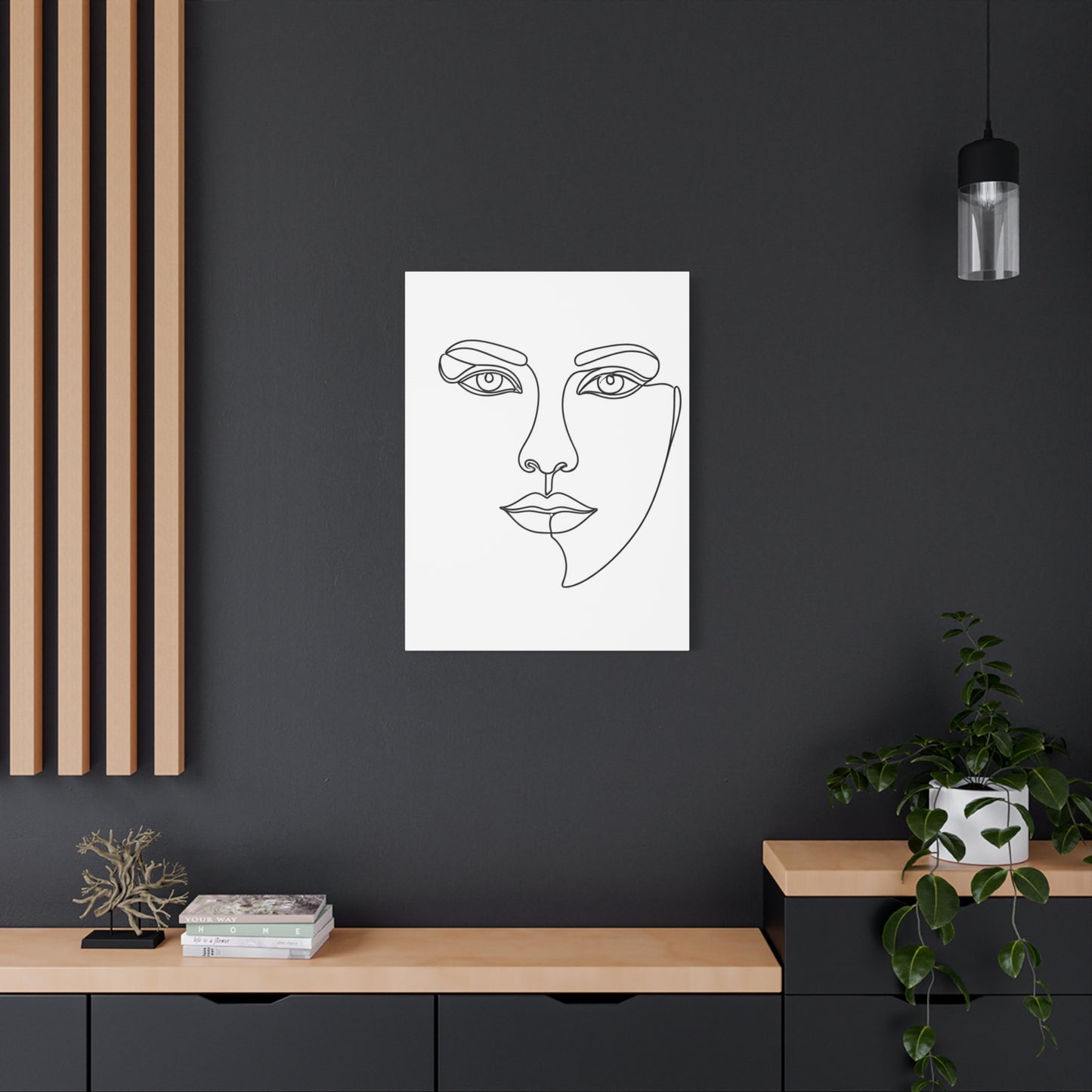 Abstract Line Face Wall Art & Canvas Prints