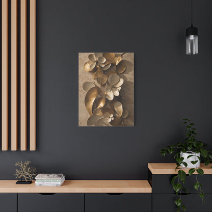 Brass and Ceramic Floral Relief Wall Art & Canvas Print