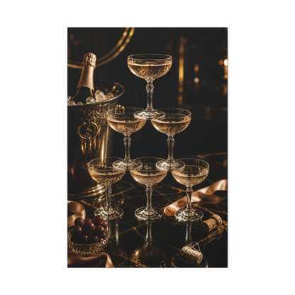 Champagne Coupe Tower Celebration Wall Art & Canvas Print