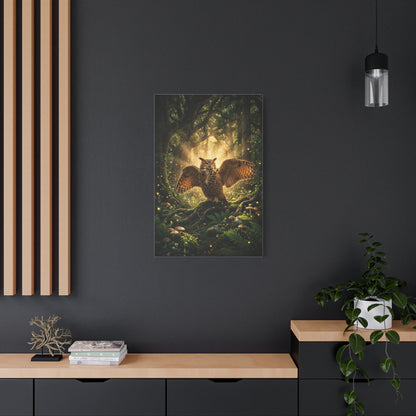 Golden Light Forest Owl Wings Wall Art & Canvas Print