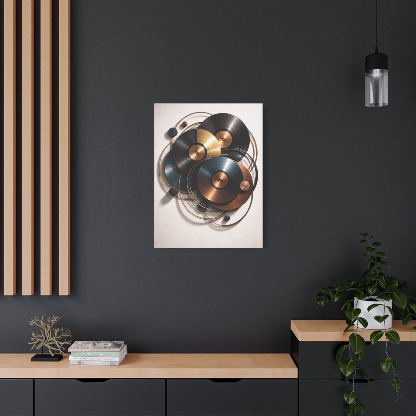 Abstract Vinyl Orbit Sculpture Wall Art & Canvas Print