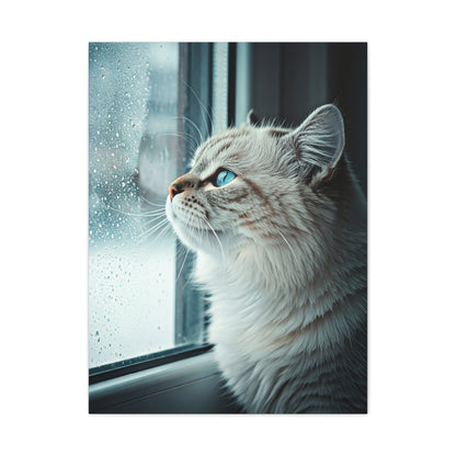 Rainy Window Cat Wall Art & Canvas Prints