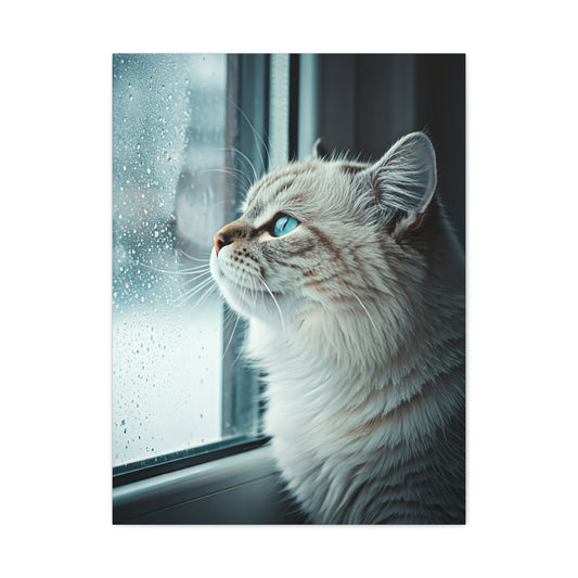 Rainy Window Cat Wall Art & Canvas Prints